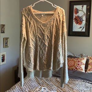 Bohemian style sweater with bell sleeves